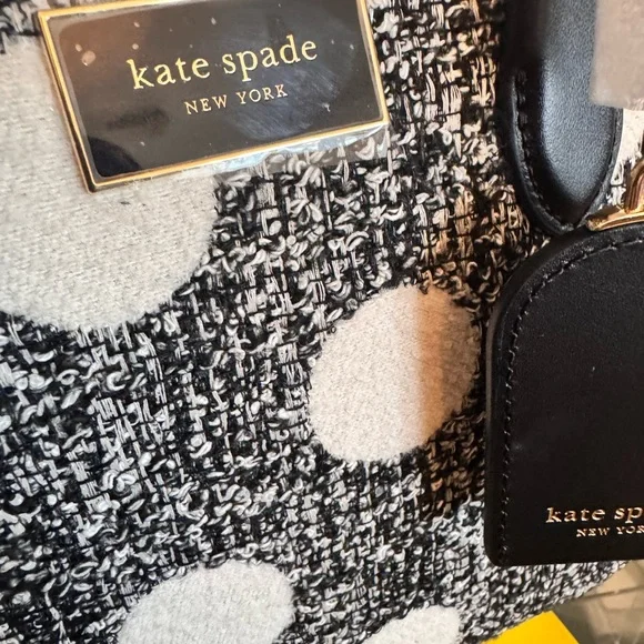 Kate Spade TWEED NWT Black & White Polka Dot Bag - Picture 7 of 7